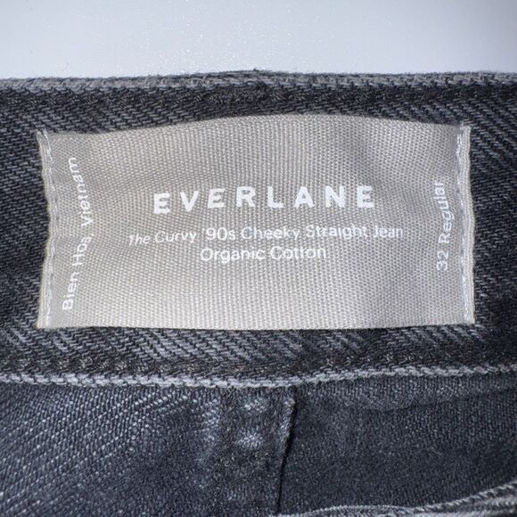Everlane The Curvy 90's Cheeky Straight Jean Black Gray Women 32 Reg 28" Inseam - Picture 7 of 11